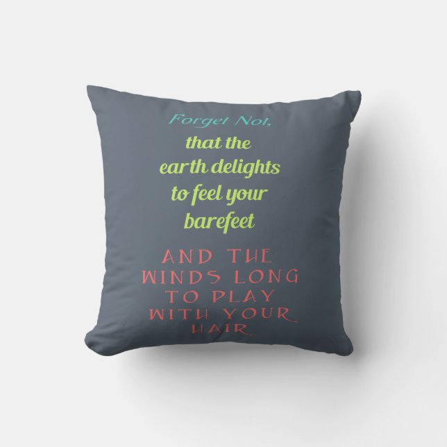 Inspirational Quote Typography Throw Pillow (Front)