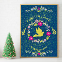 Inspirational Quote Vintage Script Peace on Earth