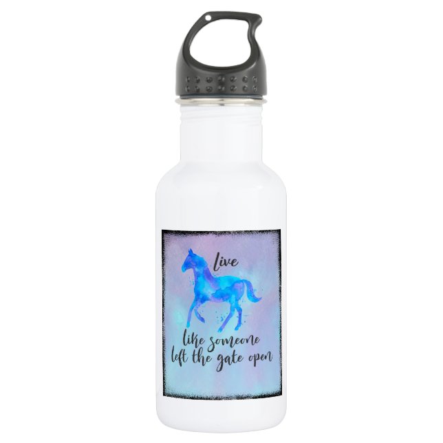 Inspirational Quote with a Horse Running Free 532 Ml Water Bottle (Front)
