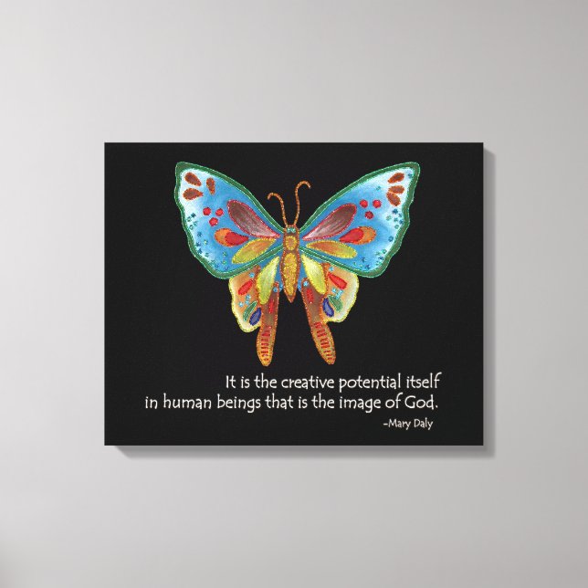 Inspirational Quote with Butterfly Canvas Print (Front)