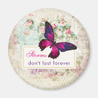 Inspirational Quote with Butterfly on Vintage Back