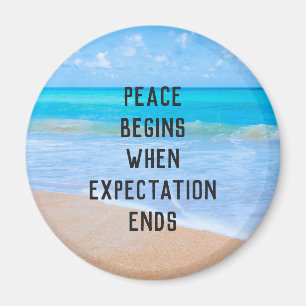 Inspirational Quote with Tropical Beach Scene Magnet