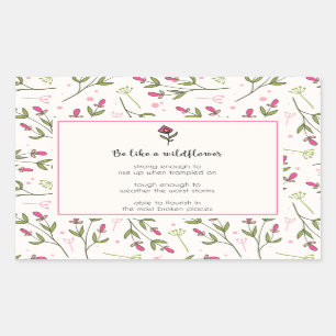 Inspirational Quote With Wildflower Pattern Sticker