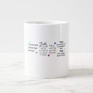Inspirational Quotes about Faith and Hope Large Coffee Mug