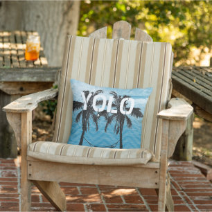 Inspirational Quotes Beach YOLO You only live once Throw Pillow