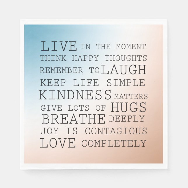  Inspirational Quotes Blue Brown Ombre        Napkin (Front)