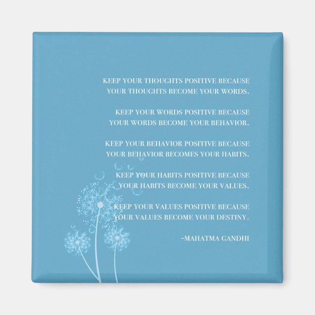 Inspirational Quotes | Gandhi Quote Habits Magnet (Front)