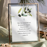 Inspirational Quotes Poster Olive Branch<br><div class="desc">Bring encouragement and faith into any space with this beautifully crafted inspirational poster, featuring the empowering Bible verse from Joshua 1:9: "Have I not commanded you? Be strong and courageous. Do not be afraid; do not be discouraged, for the Lord your God will be with you wherever you go." Framed...</div>