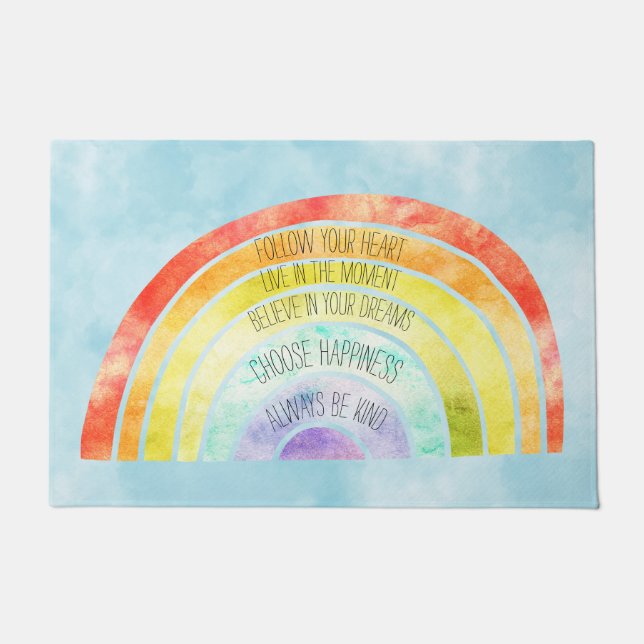 Inspirational Quotes Rainbow   Doormat (Front)