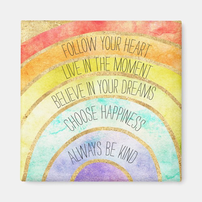 Inspirational Quotes Rainbow Magnet (Front)