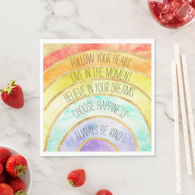 Inspirational Quotes Rainbow   Napkin (Insitu)