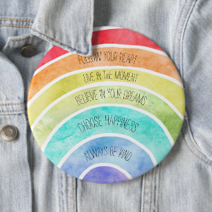 Inspirational Quotes Rainbow personalized 6 Inch Round Button
