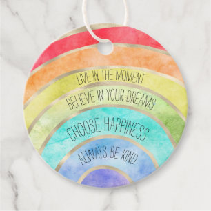 Inspirational Quotes Rainbow personalized Favour Tags