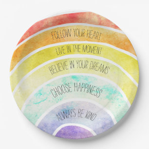 Inspirational Quotes Rainbow personalized Paper Plate