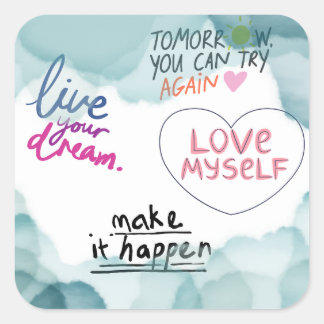 inspirational quotes square sticker