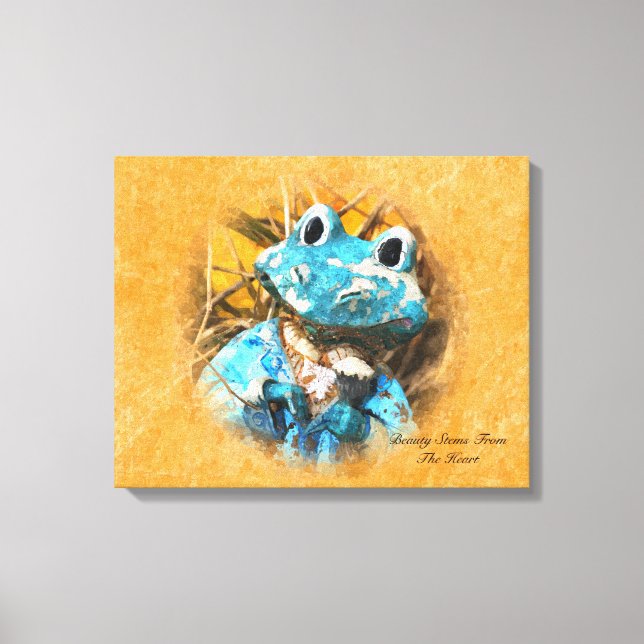 Inspirational Quotes You Are Beautiful Frog Prince Canvas Print (Front)