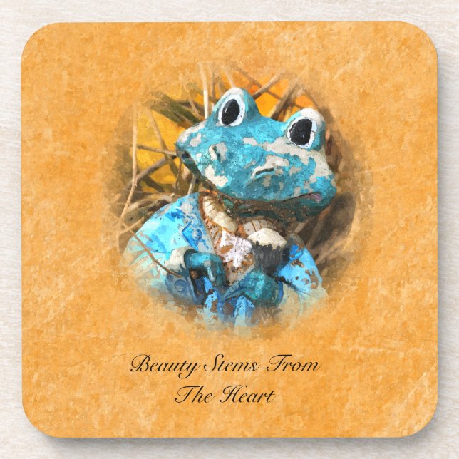 Inspirational Quotes You Are Beautiful Frog Prince Coaster (Front)