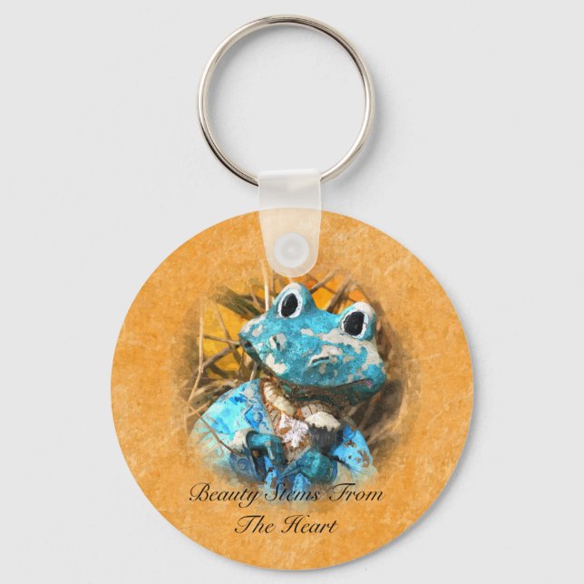 Inspirational Quotes You Are Beautiful Frog Prince Keychain (Front)