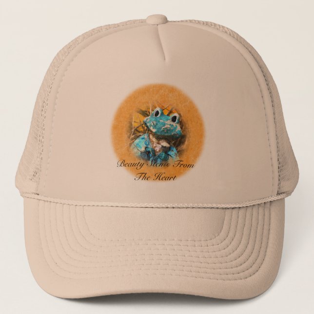 Inspirational Quotes You Are Beautiful Frog Prince Trucker Hat (Front)