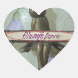 Inspirational Rabbit: Always Love Sign Art Print Heart Sticker