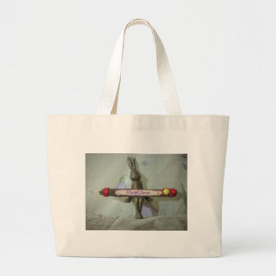 Inspirational Rabbit: Always Love Sign Art Print  Large Tote Bag