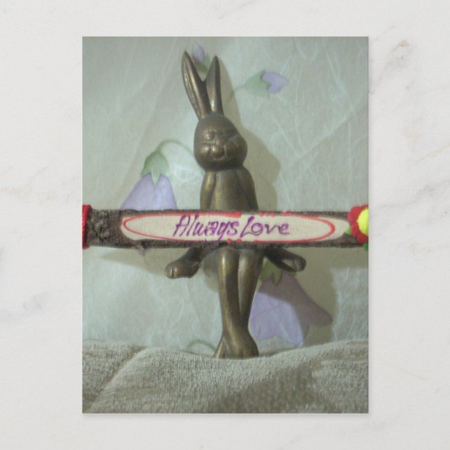 Inspirational Rabbit: Always Love Sign Art Print  Postcard (Front)