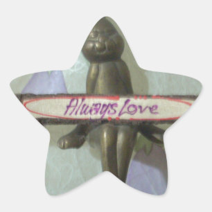 Inspirational Rabbit: Always Love Sign Art Print Star Sticker