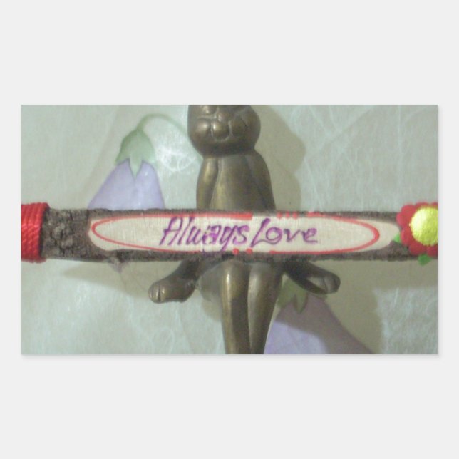 Inspirational Rabbit: Always Love Sign Art Print  Sticker (Front)
