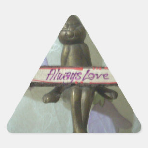 Inspirational Rabbit: Always Love Sign Art Print  Triangle Sticker