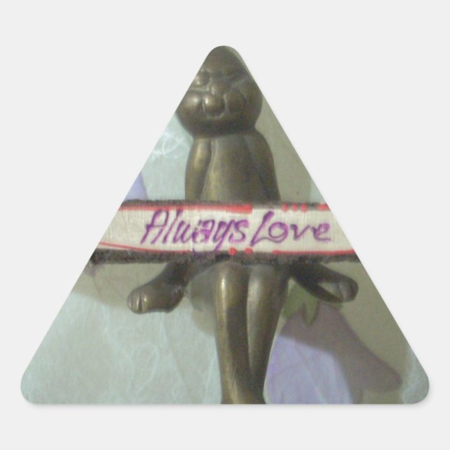 Inspirational Rabbit: Always Love Sign Art Print  Triangle Sticker (Front)