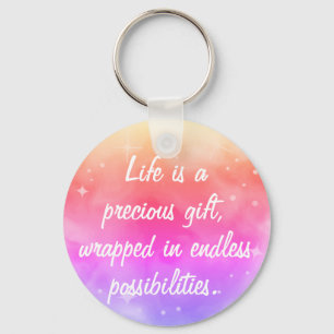 Inspirational Rainbow Ombre Galaxy Stars Nebula Keychain
