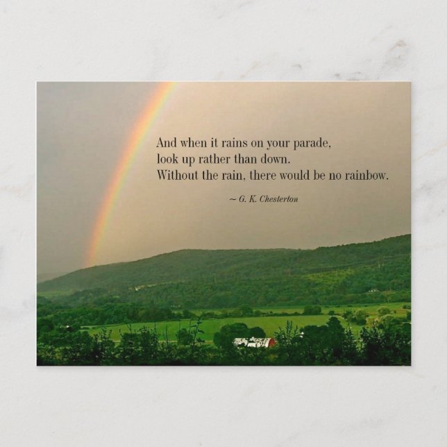 Inspirational Rainbow Scene & (Optional) Saying PC Postcard (Front)