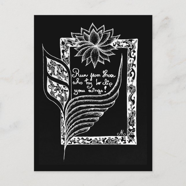 Inspirational red flags illustrated quote  postcard (Front)