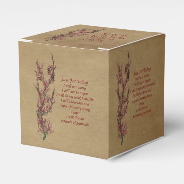 Inspirational Reiki Just For Today   Favor Box (Front Side)