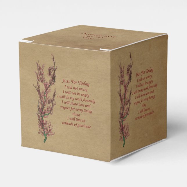 Inspirational Reiki Just For Today Personalized Favor Box (Front Side)
