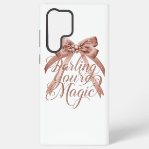Inspirational Rose Gold Script with Bow Samsung Galaxy Case