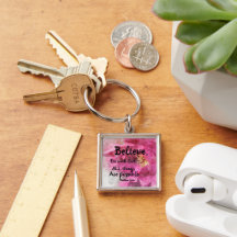 Inspirational Rose Keychain with Scripture