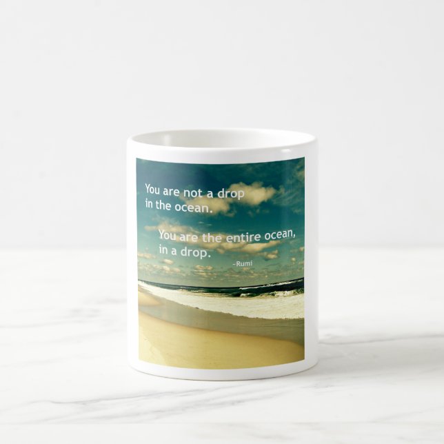 INSPIRATIONAL RUMI OCEAN QUOTE PHOTO MUG (Center)