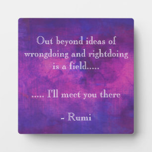 Inspirational Rumi Quote on a Purple Background Plaque