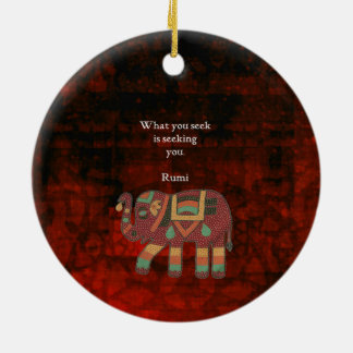 Inspirational Rumi What You Seek Quote Ceramic Ornament