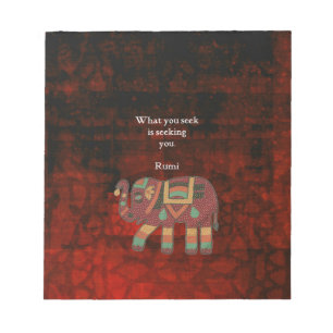 Inspirational Rumi What You Seek Quote Notepad