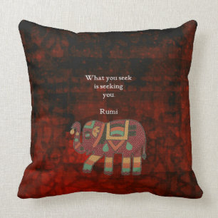 Inspirational Rumi What You Seek Quote Throw Pillow