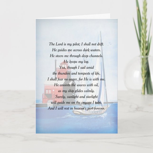 Inspirational Sailor Verse With Lighthouse Card (Front)
