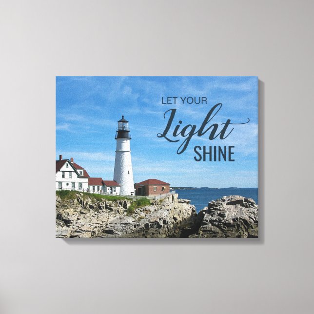 Inspirational Saying Lighthouse Portland Head  Canvas Print (Front)