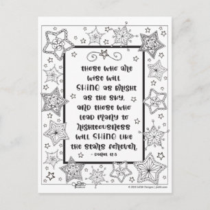 Inspirational Scripture Shine Like Stars Colouring Postcard