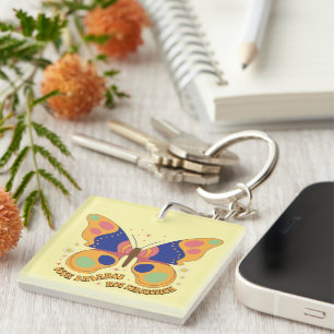 Inspirational Seek Balance Wordart  Keychain