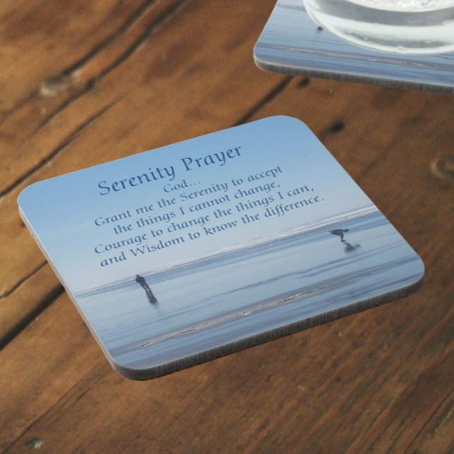 Inspirational Serenity Prayer Beach Walkers Coaster (In Situ Angled)