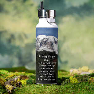 Inspirational Serenity Prayer Mount Rainier Water Bottle