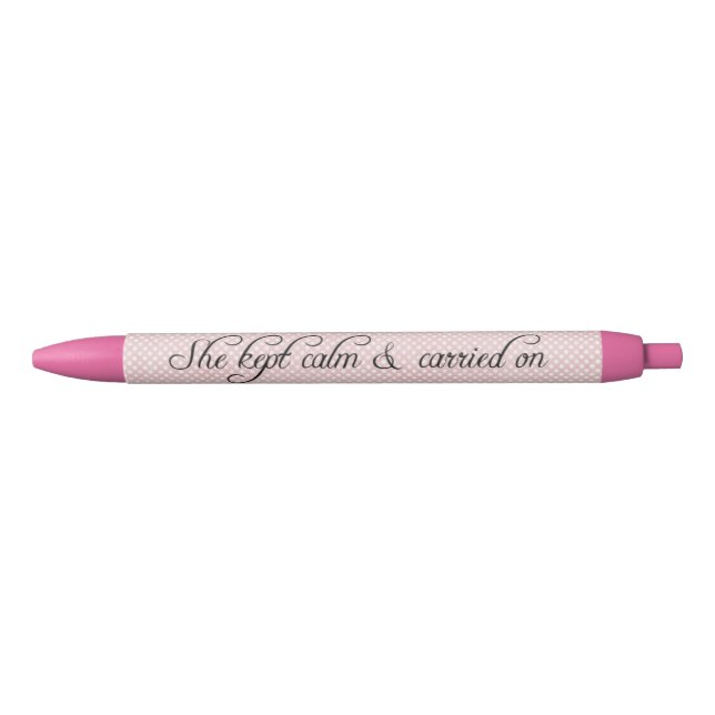 Inspirational She Quote Black Ink Pen (Front)