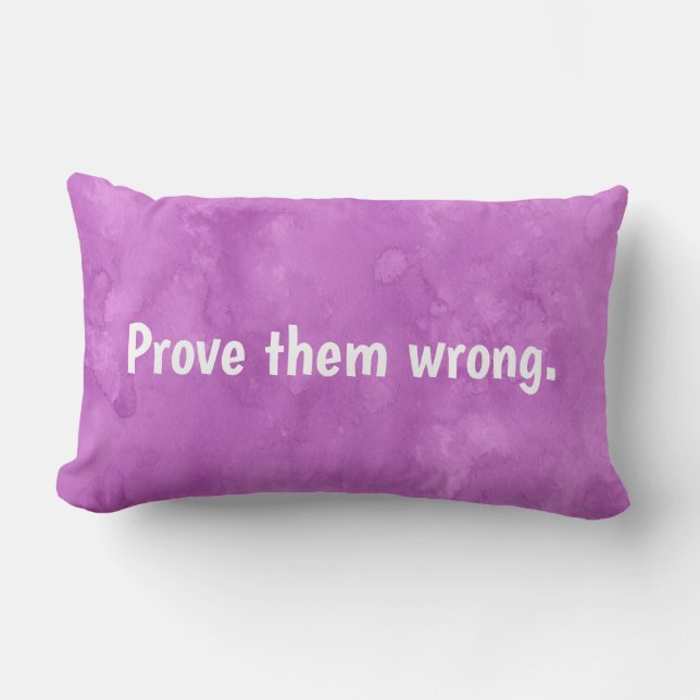 Inspirational Short Quote on Pink Lumbar Pillow (Front)